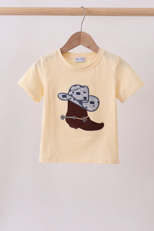 Khaki Boot Applique Top Honeydew