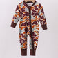 Camouflage Print Zipper Bamboo Pajama Romper Honeydew