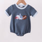 Blue Football Applique Bubble Honeydew
