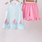 Blue Sailboat Applique Ruffle Shorts Set Honeydew
