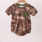 Camouflage Print Pocket Bubble Honeydew
