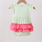 Green Watermelon Applique Ruffle Stripe Bubble southernsweetpea