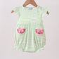 Green Watermelon Applique Ruffle Stripe Bubble southernsweetpea