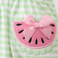 Green Watermelon Applique Ruffle Stripe Bubble southernsweetpea