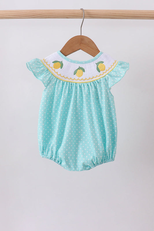 Summer Lemon Smocked Ruffle Bubble Honeydew