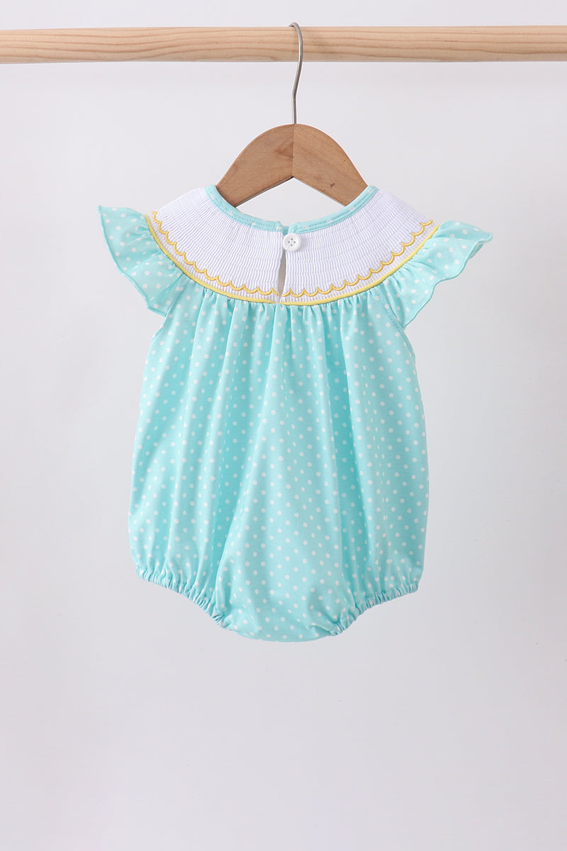 Summer Lemon Smocked Ruffle Bubble Honeydew