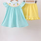 Summer Lemon Smocked Ruffle Shorts Set Honeydew