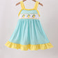 Summer Lemon Smocked Ruffle Dress Honeydew