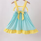 Summer Lemon Smocked Ruffle Dress Honeydew