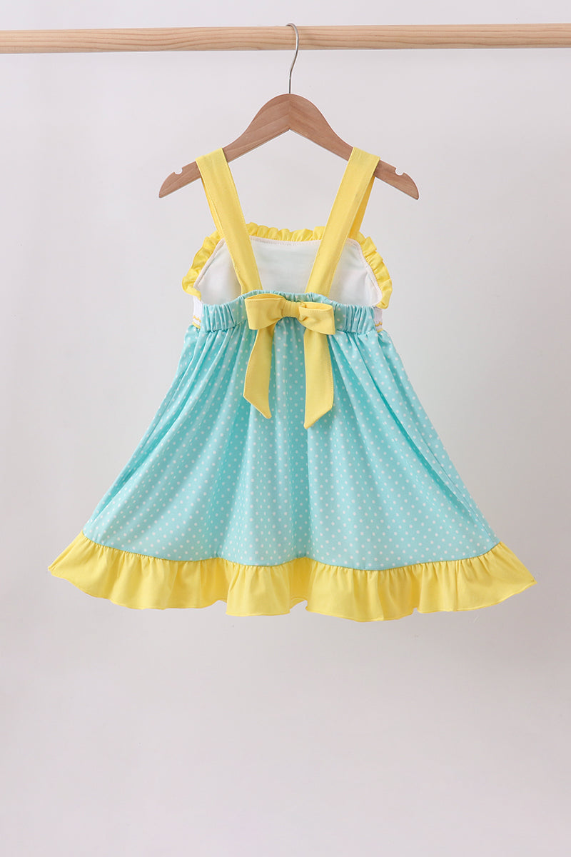 Summer Lemon Smocked Ruffle Dress Honeydew