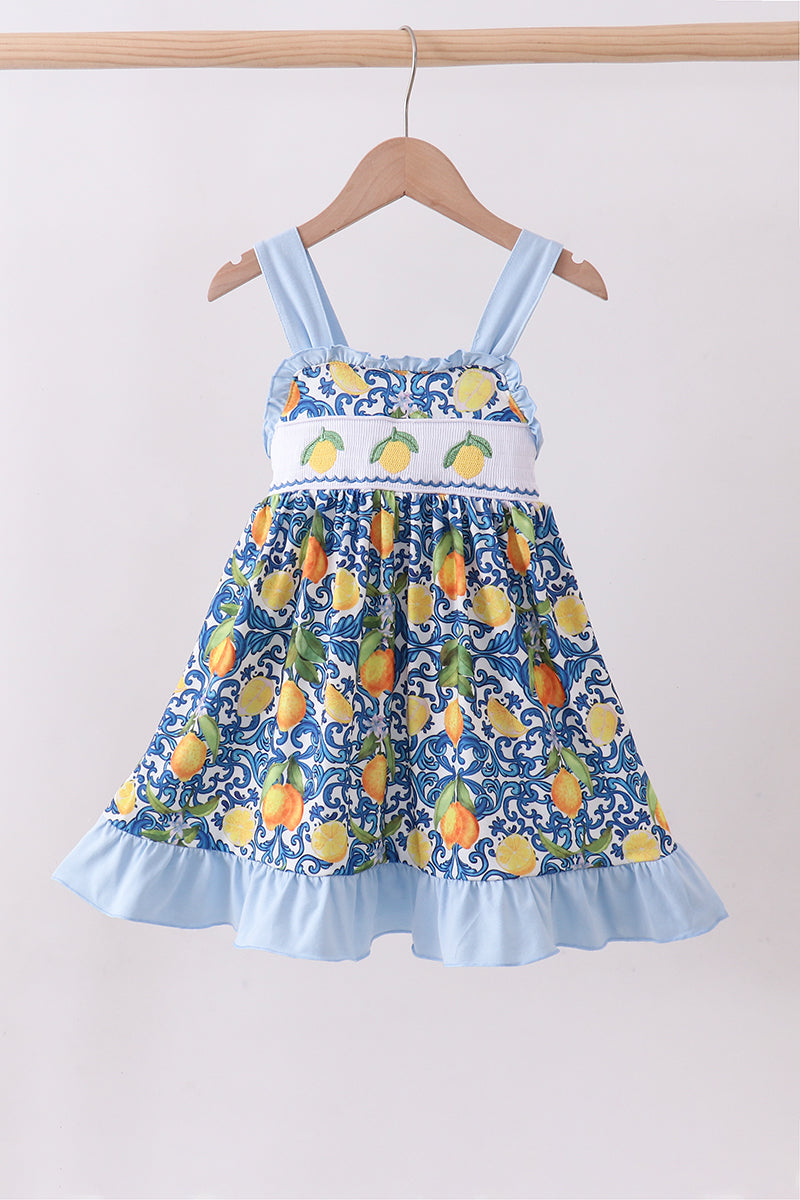 Lemon Smocked Ruffle Dress Honeydew