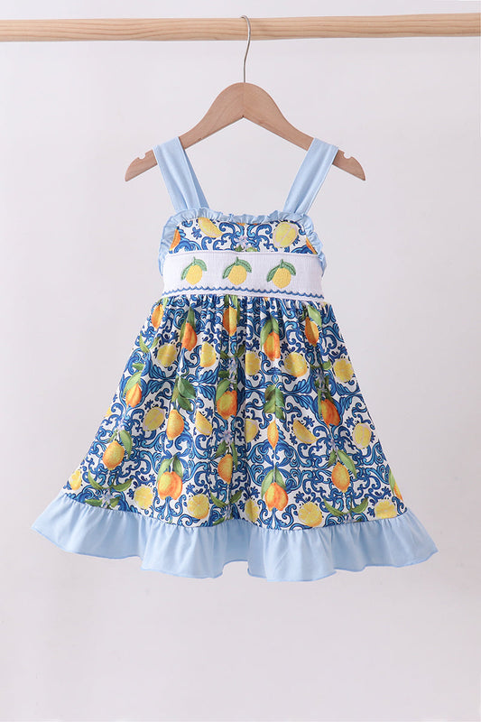 Lemon Smocked Ruffle Dress Honeydew
