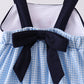 Blue Character Embroidery Gingham Bloomer Set Honeydew