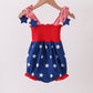 Blue Star Smocked Ruffle Bubble Honeydew