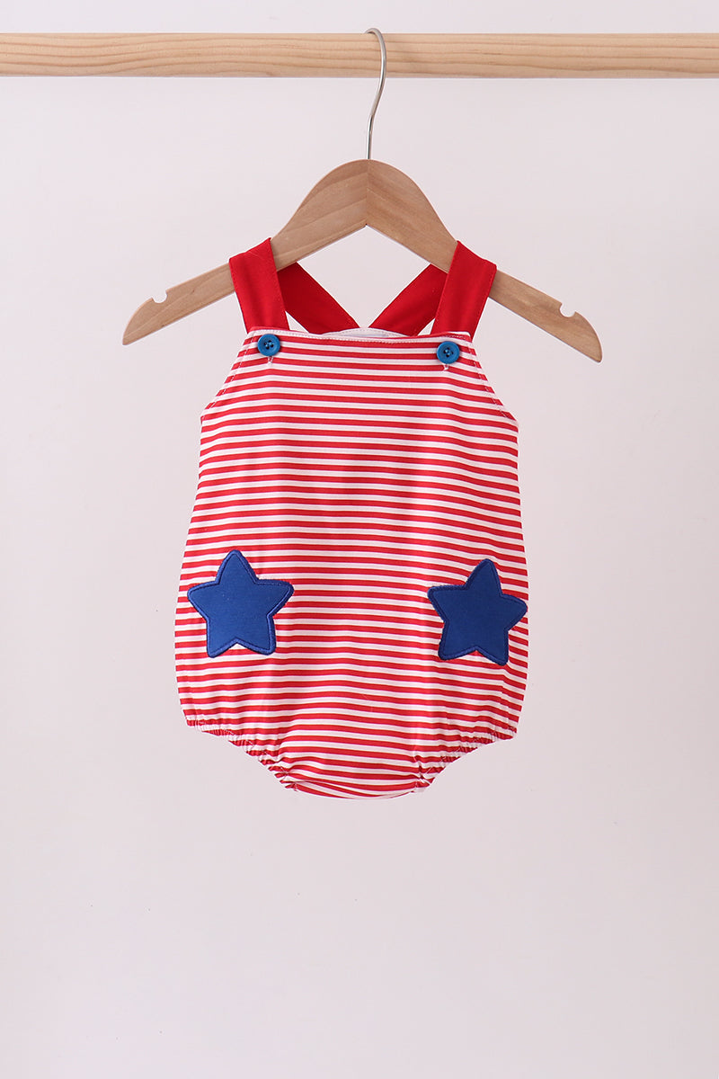 Red Stripe Applique Bubble Honeydew