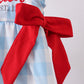 Blue America Embroidery Gingham Bubble Honeydew