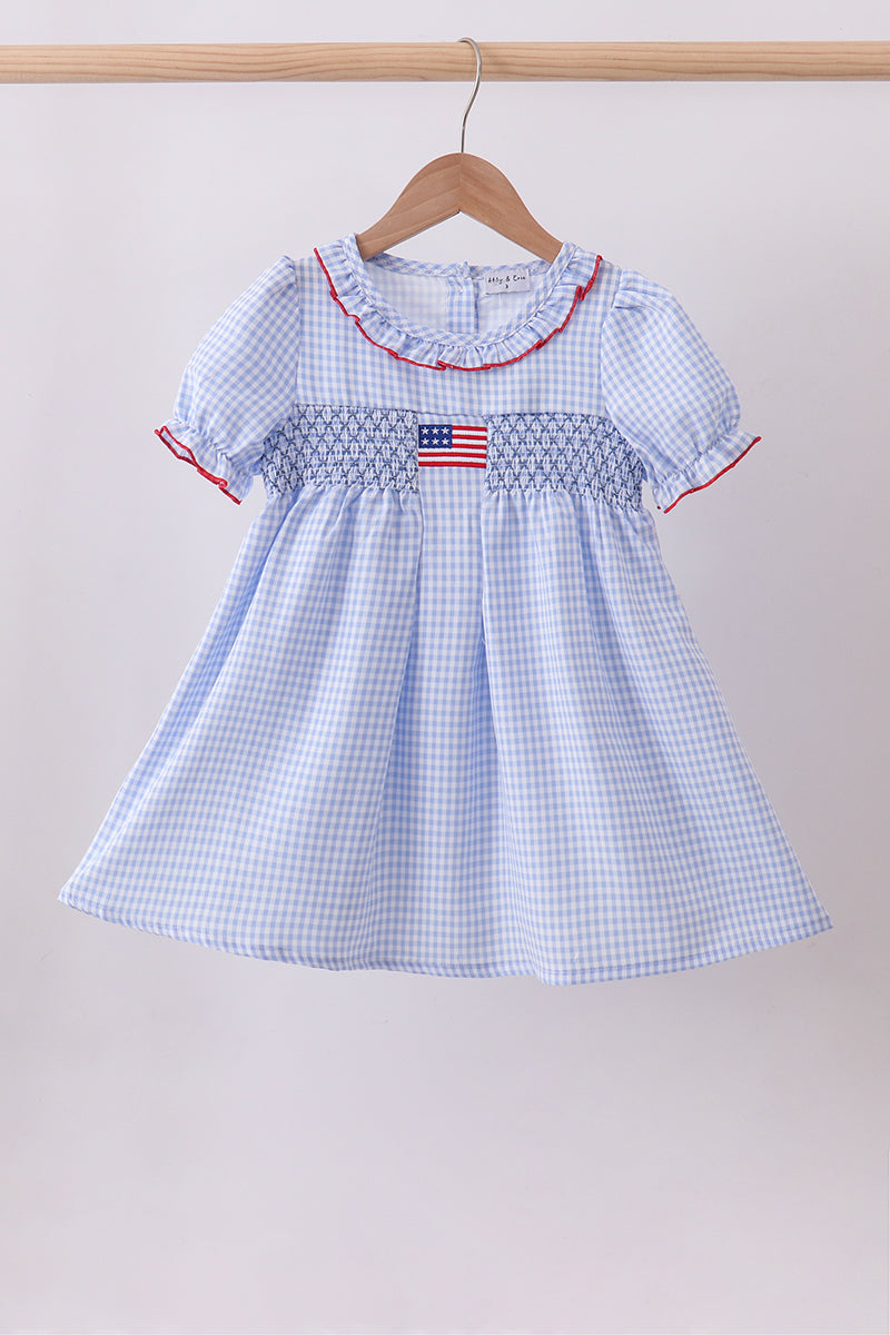 Blue Flag Smocked Ruffle Dress Honeydew