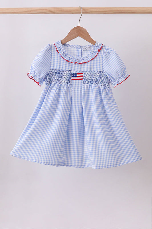 Blue Flag Smocked Ruffle Dress Honeydew
