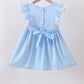 Blue Flag Smocked Jacquard Ruffle Dress Honeydew