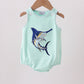 Mint Swordfish Applique Knit Boy Bubble Honeydew