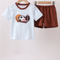 Blue Sports Ball Stripe Applique Knit Boy Shorts Set Honeydew