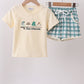 Green Fishing Buddy Knit Boy Short Set Honeydew