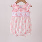 Pink Sailboat Embroidered Knit Girl Bubble Honeydew