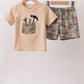 Khaki Toolbox Applique Boy Short Set Honeydew