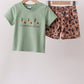 Green Daddy's Hunting Buddy Camo Duck Embroidered Boy Short Set Honeydew