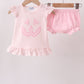 Pink Gingham Applique Jack-O-Lantern Bloomer Set Honeydew