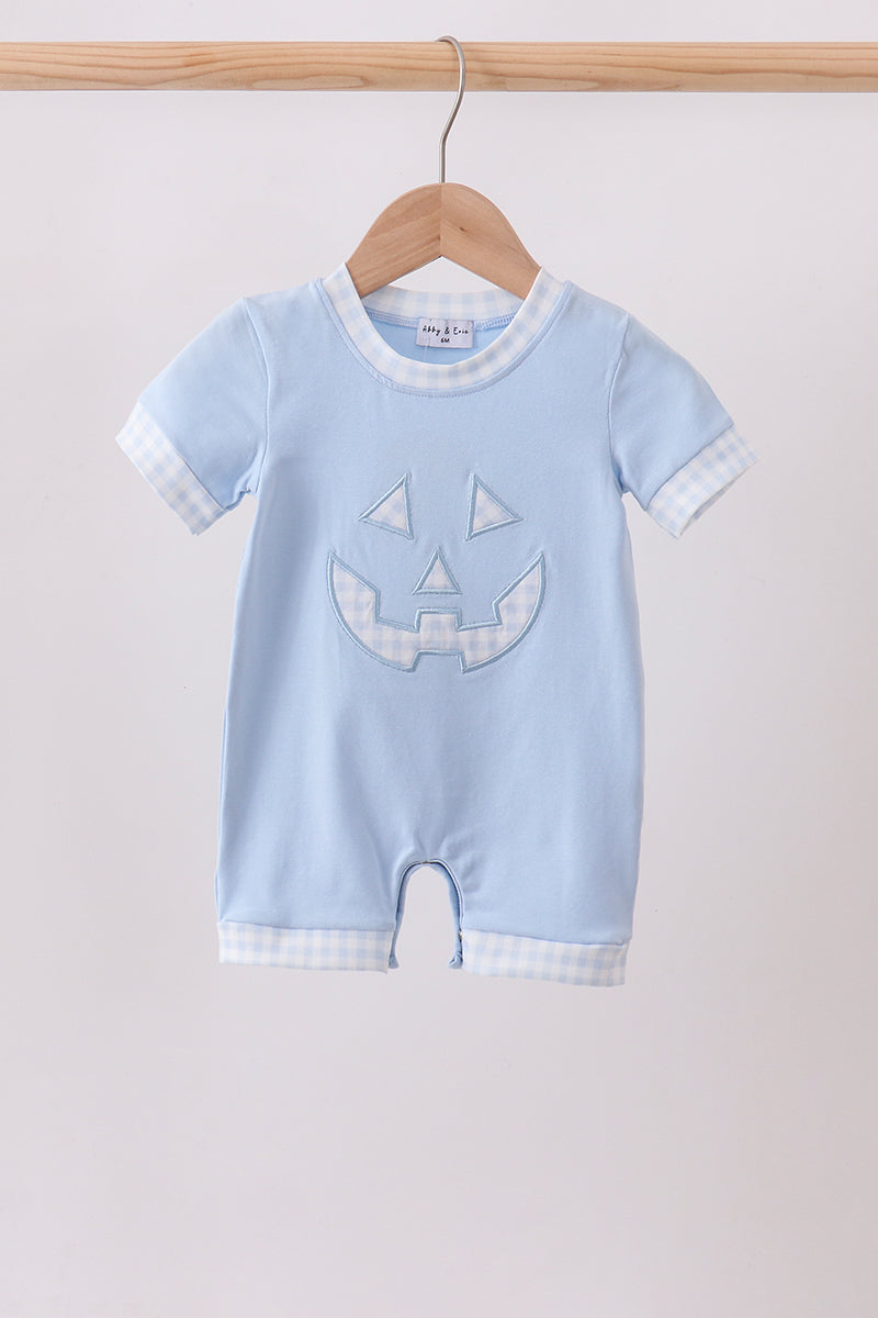 Blue Applique Jack-O-Lantern Boy Jonjon Honeydew