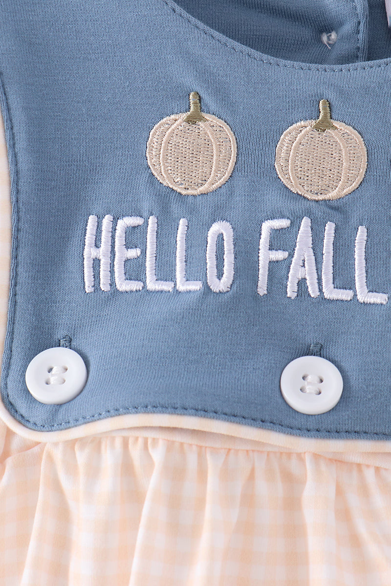 Blue Hello Fall Y'all Boy Bubble Honeydew
