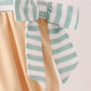 God is great God is good tan and striped embroidery ruffle bubble Honeydew