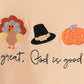 God is Good Tan and Striped Embroidery Boy Romper Honeydew