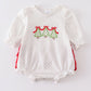 Red Christmas Tree Applique Girl Bubble Honeydew