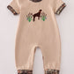 Camoflauge Hound Embroidery Boy Romper Honeydew