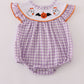 Purple Pumpkin Ghost Embroidery Girl Bubble Honeydew