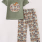 Green Camo Pumpkin Pants Set Honeydew