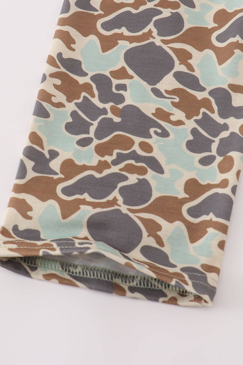 Green Camo Pumpkin Pants Set Honeydew