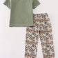 Green Camo Pumpkin Pants Set Honeydew