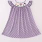 Purple Halloween Dot HP Witch Embroidery Dress Honeydew