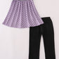 Purple Halloween Dot HP Witch Embroidery Pants Set Honeydew