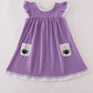 Purple Spider Embroidery Ruffle Dress Honeydew