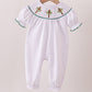 White Wreath Smocked Romper Honeydew