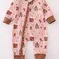 Pink Christmas Gingerbread Girl Romper Honeydew