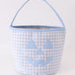 Blue Halloween Applique Checkered Candy Bucket Bag Honeydew