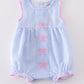 Bow Striped Seersucker Bow Embroidery Girl Bubble Honeydew