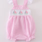Pink Seersucker Sailboat Embroidery Girl Romper Honeydew