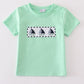 Green Sailboat Embroidery Shirt Honeydew