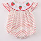 Red Dot Strawberry Smocked Girl Romper Honeydew